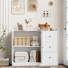 43" Sideboard Buffet Cabinet with/Glass Doors & 3 Drawers - Coffee Bar Storage with Adjustable Shelving | for Kitchen & Dining Room - 3 of 4