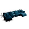 NicBex Couches for Living Room Comfort U-Shaped Couch Chenille Modular Large Sectional Sofa with Reversible Chaise and Double Extra Ottomans - 2 of 4