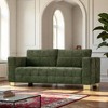 3-Seater Chenille Sofa with Tufted Seat & Custom Stainless-Steel Legs - 3 of 4