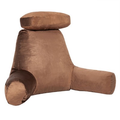 Costway Reading Pillow TV Bed Rest Memory Foam with Arms Rests Neck Roll Back Support