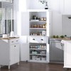 Dexmalle  72" White Freestanding Kitchen Pantry Cabinet with Adjustable Shelves - 3 of 4