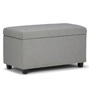 Reese Storage Ottoman Bench Dove Gray Linen Look Fabric - Wyndenhall