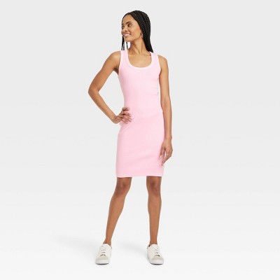 Women's Ribbed Mini Bodycon Dress - Universal Thread™ Pink L Women's Ribbed Mini Bodycon Dress - Universal Thread™ Pink L