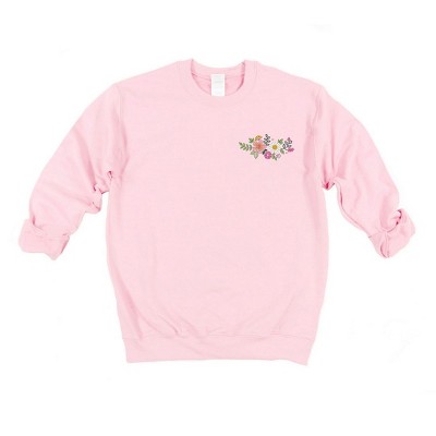 Simply Sage Market Women's Graphic Sweatshirt Embroidered Flower Cluster
