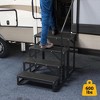 TROPOW RV Steps with Handrail, Portable Pool Ladder Hot Tub Steps with Handrail, 660 Lbs Load Capacity RV Stairs - 3 of 4