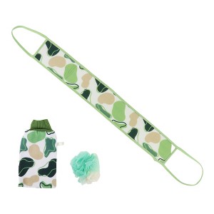 Unique Bargains Clouds Bath Brush Set 23.43"×3.54" Green - 1 of 3