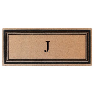 A1HC Natural Coir and PVC Backing Classic Border Flock Monogrammed Door Mat, Anti-Shed Entry Doormat - 1 of 4