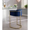 Meridian Furniture,Donatella Navy Velvet Stool - 3 of 4