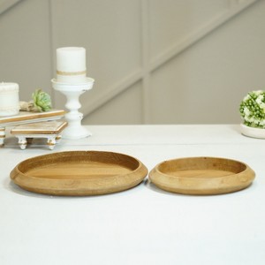 VIP Wood 12 in. Black Pocketed Tray Set of 2 - 1 of 2