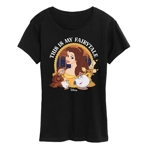 Women s Disney Princess Belle This Is My Fairytale Short Sleeve Graphic T Shirt Black Small