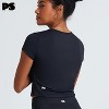 POPSUGAR PS Short Sleeve Athletic Tops for Women - Black Night Fitted Feminine Seamed T-shirts for Workout, Gym, Running and Yoga - 4 of 4