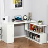 Homcom 360° Rotating Home Office Desk L Shaped Corner Computer Desk With  Storage Shelves, Writing Table Workstation : Target