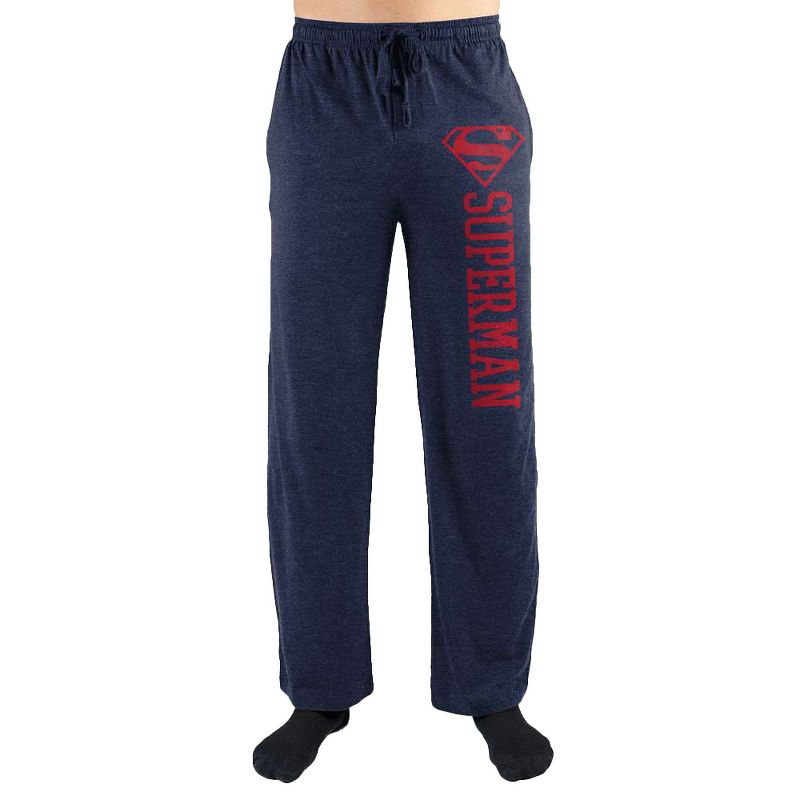 Superman S Symbol Print Men's Sleepwear Lounge Pants, 1 of 2