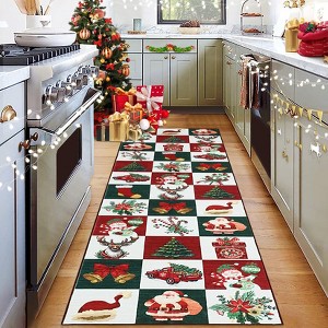 Christmas Rugs for Entryway,2x3 ft  Bedroom Bedside Rug Washable Xmas Style Prints Kitchen Rugs Non Slip Holiday Decor Throw Rug Front Door Mat - 1 of 4