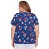 Alfred Dunner Women's Star Studded Tee , Navy , Size 1X - 2 of 4