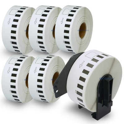 BETCKEY - Compatible Continuous Labels Replacement for Brother DK-2214 Use with Brother QL Label Printers 6 Rolls + 1 Reusable Cartridge