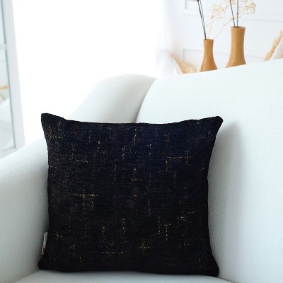 Anybear Black Gold Chenille Decorative Cushions