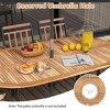 Costway 9 Pieces Outdoor Dining Set with Acacia Wood Top & Umbrella Hole Metal Frame - 4 of 4