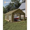 Acekool 12x20 Ft Carport with 200g PE Tarp, Roll-Up Doors, 4 Mesh Windows, Galvanized Steel Frame, Gray - Fits Pickups, SUVs, Boats - 2 of 4