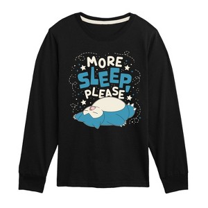 Boys' - Pokémon - Snorlax Nap All Day Sleep All Night Long Sleeve Graphic T-Shirt - 1 of 4