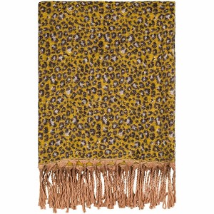 Mark & Day Robbach 50"W x 60"L Cottage Mustard Throw Blankets - 1 of 3