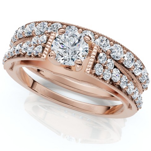 Pompeii3 1ct Tw Vintage Engagement Wedding Ring Set Lab Created 14k Gold Size 8.5 Target