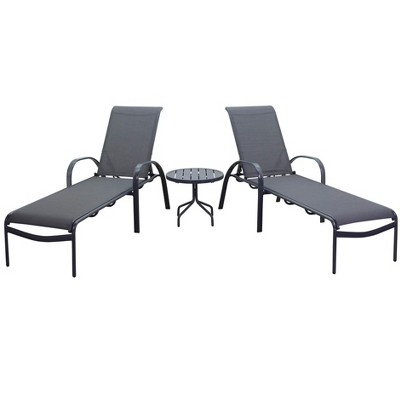 Courtyard Casual Santa Fe 3 pc Chaise Lounge Set  Includes one 20" End Table and two Chaise Loungers