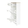 Syemin Shoe Racks Shoe Storage Organizer with Bench, Modern Shoe Cabinets, Free Standing Tipping Bucket Shoe Organizer, White, 23.6"*9.4"*47.2" - 4 of 4