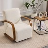 Okak Modern Swivel Barrel Accent Chair with Solid Wood Curved Armrests,Ergonomic Comfort Reading Chair for Living Room,Office - 4 of 4