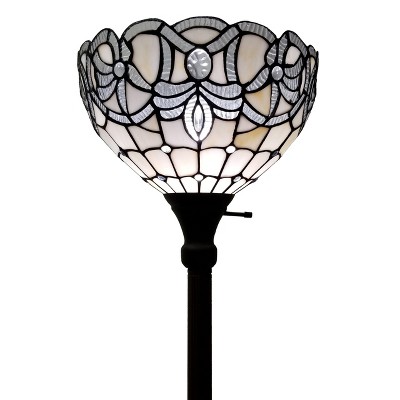 Amora Lighting White Color Torchiere Floor Lamp 72" Tall