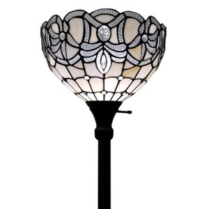 Amora Lighting White Color Torchiere Floor Lamp 72" Tall - 1 of 1