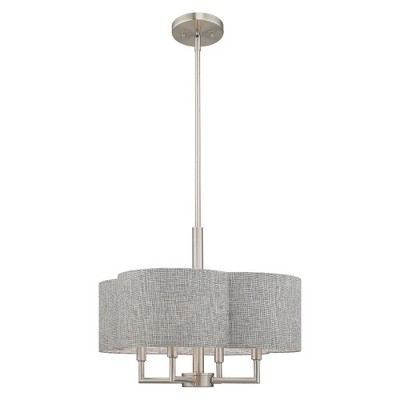 Kalmar Brushed Nickel 4-Light Mini Drum Chandelier