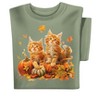 Collections Etc Adorable Fall Kittens and Pumpkin Short Sleeve Graphic Tee - 4 of 4