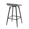 Ale Contemporary Fixed-Height Counter Stool in Metal and Faux Leather by LumiSource - Set of 2 - 4 of 4
