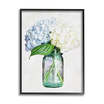 Stupell Industries Country Jar Hydrangea Bouquet Framed Giclee Art