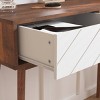 GlasFlength Console Tables Modern Entryway Storage Table with Sliding Doors and Wooden Legs for Living Room Hallway, Brown, 39.4"*13.77"*29.52" - 4 of 4
