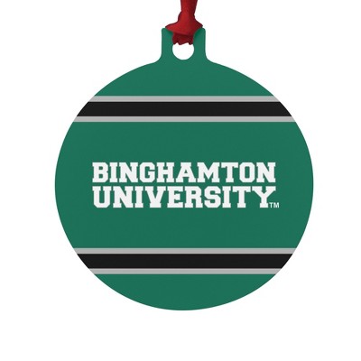 Binghamton University Stripes Aluminum Holiday Christmas Tree Ornament