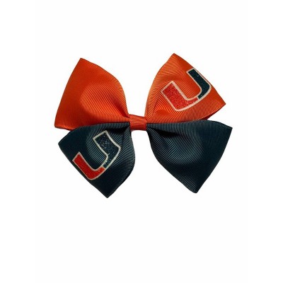 NCAA Miami Hurricanes Glitter Pinwheel Hair Bow