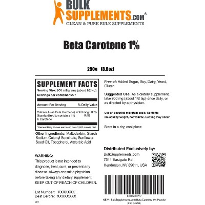 BulkSupplements Beta Carotene 1% Powder