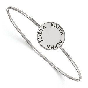 Black Bow Jewelry Sterling Silver Kappa Alpha Theta Greek Life Bangle Bracelet 7 Inch - 1 of 3