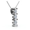 Pompeii3 1ct 3-Stone Diamond Bar Set Pendant 14 Karat White Gold - 4 of 4