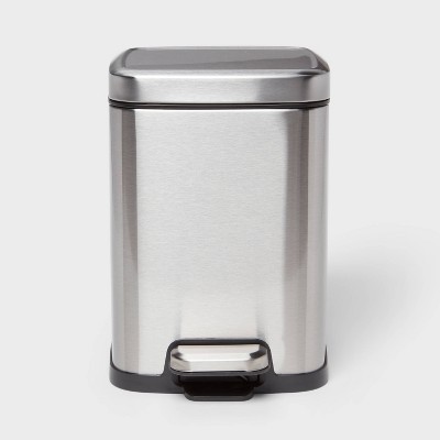 4L Soft Square Stainless Steel Step Trash Can - Brightroom™