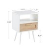 NicBex Rattan Woven Side Table with Drawer, Storage End Table Living Room with Solid Wood Legs, 15.75" Small Table Sofa Table, Bedroom Nightstand - 2 of 4