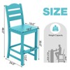 Costway Outdoor HDPE Bar Stool Patio Tall Chair Backrest Footrest All Weather Gray/Turquoise/Black/Navy - 3 of 4