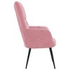vidaXL Modern Pink Velvet Relaxing Chair with Thick Padded Foam and Stable Steel Frame for Living Room, Bedroom, and Office Space - 4 of 4