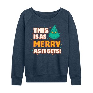Women's - Dr. Seuss -  Lightweight French Terry Wide Neck Long Sleeve Shirt - 1 of 4
