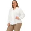 Agnes Orinda Women's Plus Size Long Sleeve Elegant Tie Chiffon Formal Office Blouses - 3 of 4