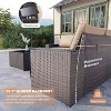 ALAULM Outdoor Patio Furniture Set Outdoor Sectional Rattan Sofa Set Brown Manual Wicker Patio Conversation Set with Cushions - 3 of 4