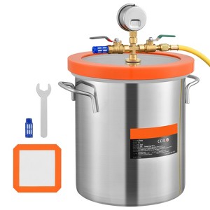 VEVOR 5 Gallon Vacuum Chamber, Upgraded Tempered Glass Lid Vacuum Degassing Chamber, 304 Stainless Steel Chamber, for Stabilizing Wood, Silver - 1 of 4