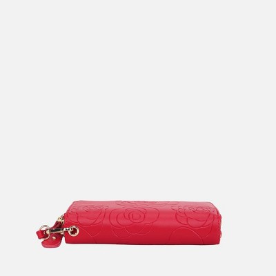 MKF Collection Ellie Genuine Leather Flower-Embossed Women’s Wristlet Wallet by Mia K - Lavender — фото 8